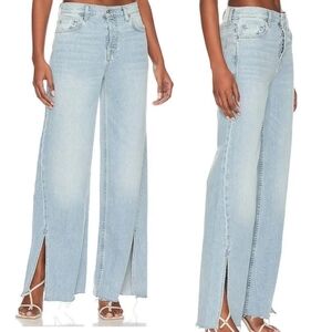 GRLFRND Wide Leg Jean Women's 30 Light Wash Denim Jeans Pants Sparkle 8